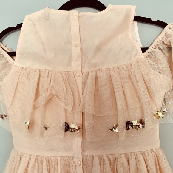 Flowy Blush Pink Tulle Dress - Picture 4 of 5